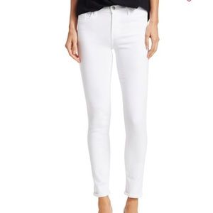 J Brand Mid Rise Rail denim in Blanc white.